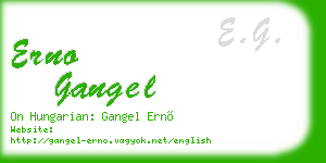 erno gangel business card